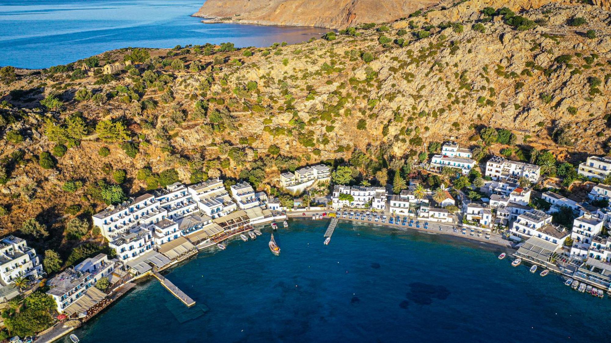 The Blue House Hotell Loutro Exteriör bild